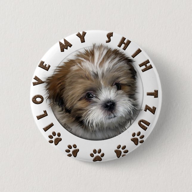 Ich  mein schicker Tzu-Tender-Design Button (Vorderseite)