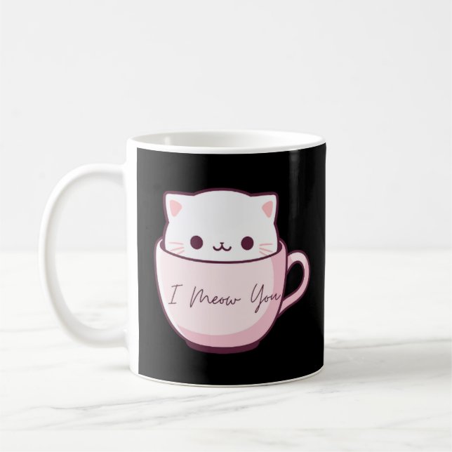 Ich meine, du Niedlich Katze in Teacup Kaffeetasse (Links)