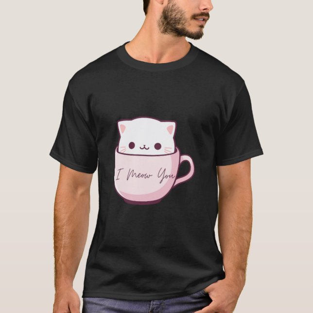 Ich meine, du Niedlich Katze in Teacup T-Shirt (Vorderseite)