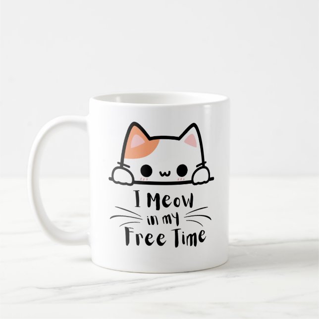 Ich meine Freizeit - Funny Cat Lover Kaffeetasse (Links)