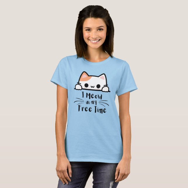 Ich meine Freizeit - Funny Cat Lover T-Shirt (Vorne ganz)