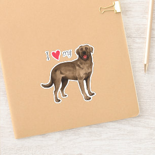Ich meinen Schokolade-Labrador Vinyl-Aufkleber Aufkleber