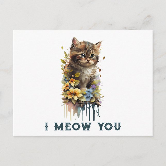 Ich Miau Dir Kätzchen Postkarte (Vorderseite)