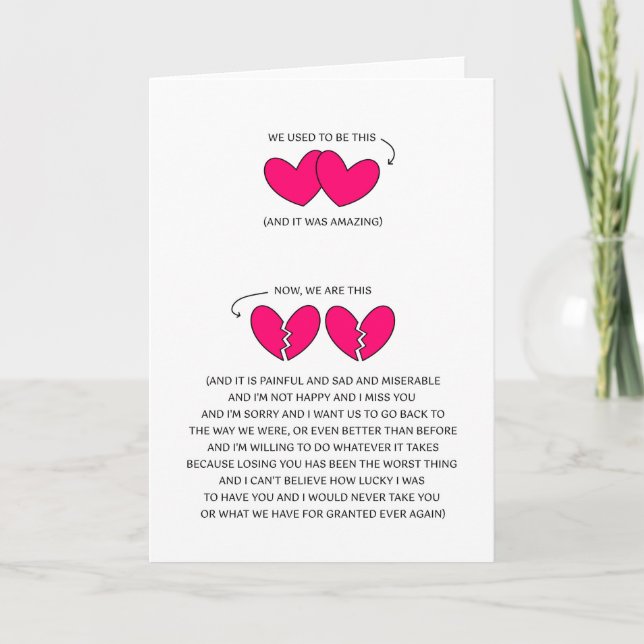 ICH MISSE DICH - ICH WOLLTE IHNEN ZURÜCK - ES TUT  KARTE (Vorderseite)