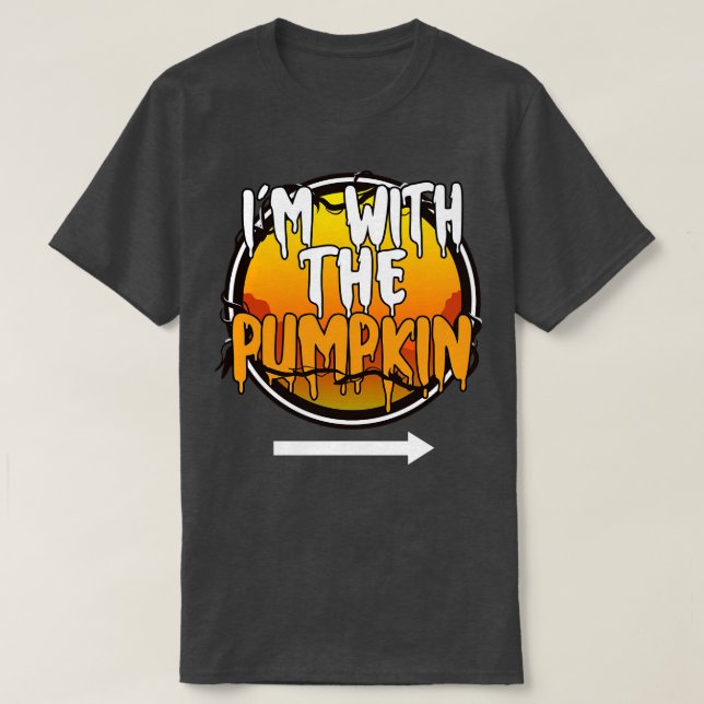 Ich mit dem Pumpkin Funny Lazy Halloween Kostüm L T-Shirt (Design vorne)
