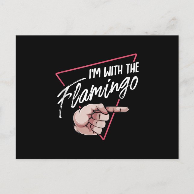 Ich mit Flamingo Halloween Matching Couple Costume Ankündigungspostkarte (Vorderseite)