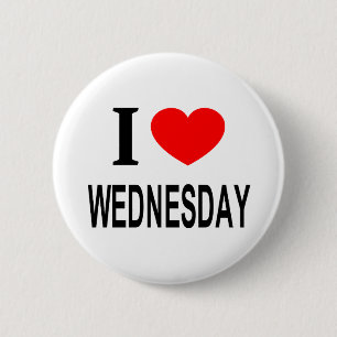 Ich ❤️ MITTWOCH Ich liebe MITTWOCH Ich mag MITTWOC Button