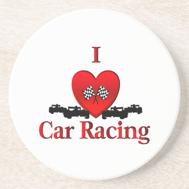 Ich möchte Auto fahren Sandstein Untersetzer (Vorne)