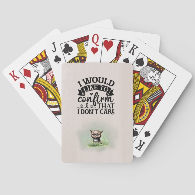 Ich möchte bestätigen, dass es mir egal ist / Katz Spielkarten (Rückseite)
