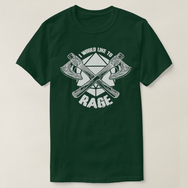 Ich möchte D20 Barbarian Funny Tabletop T-Shirt (Design vorne)