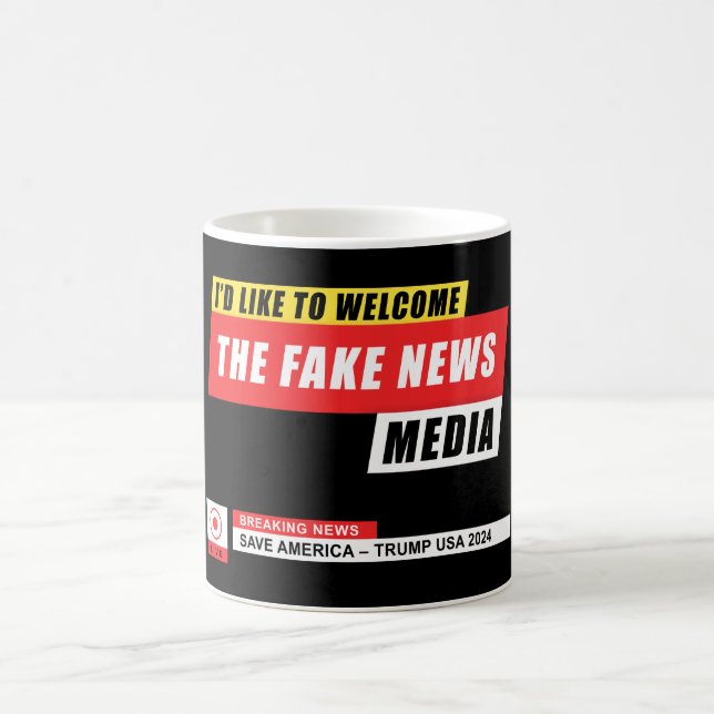 Ich möchte das Fake News Media Funny Trump begrüße Kaffeetasse (Mittel)