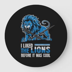 Ich mochte die Löwen, bevor es cool war Löwen Salz Große Wanduhr