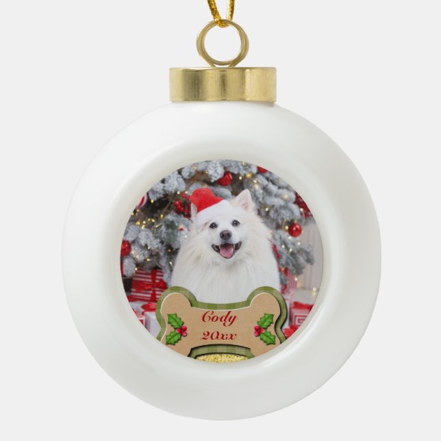 Ich möchte dir ein fröhliches Personalisiertes Hun Keramik Kugel-Ornament (Vorderseite)