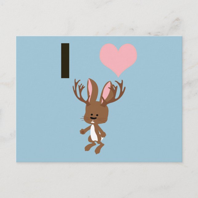 Ich möchte Jackalope Postkarte (Vorderseite)