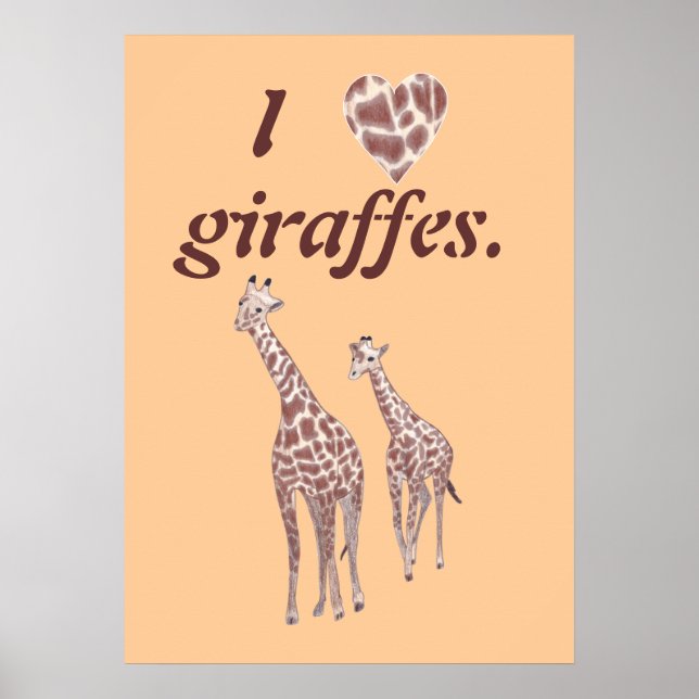 Ich möchte Liebe-Giraffen, Mutter-Kind-Giraffe-Pos Poster (Vorne)