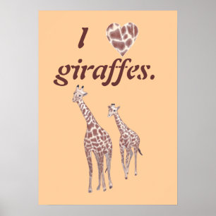 Ich möchte Liebe-Giraffen, Mutter-Kind-Giraffe-Pos Poster