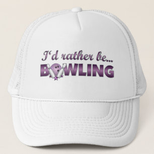 Ich möchte lieber BOWLING (Lila) sein Truckerkappe