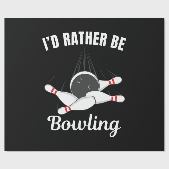 Ich möchte lieber Bowling sein Geschenkpapier (Flach)