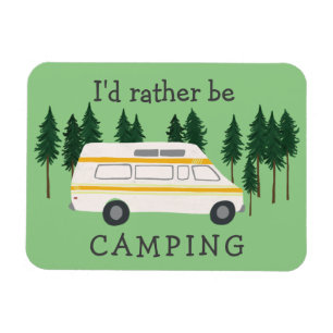 Ich möchte lieber Camping Van RVing Motorhome Tree Magnet