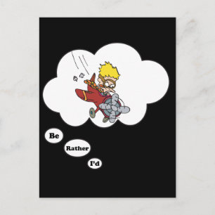 Ich möchte lieber fliegen postkarte