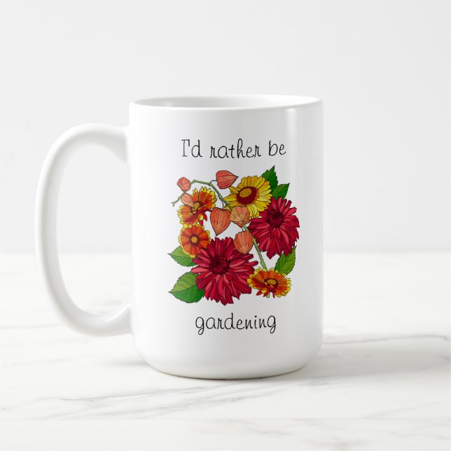 Ich möchte lieber Gartenarbeit machen! Hübscher Bl Kaffeetasse (Links)