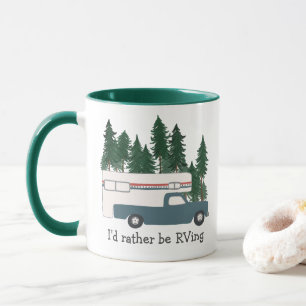 Ich möchte lieber Retro Truck Camper Tree CUSTOM f Tasse