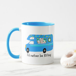 Ich möchte lieber RVing Retro Weihnachtsmann CUST Tasse