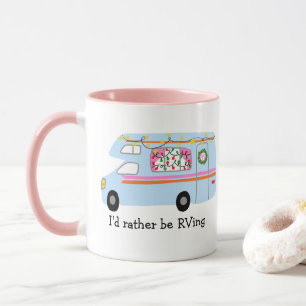Ich möchte lieber RVing Retro Weihnachtsmann CUST Tasse