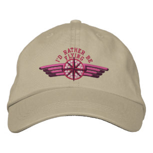 Ich möchte lieber Star Compass Pilot Wings fliegen Bestickte Baseballkappe