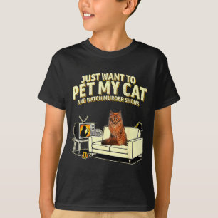 Ich möchte meine Katze Maine Coon streicheln und S T-Shirt