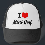 Ich möchte Minigolfhut für Minigolf Truckerkappe<br><div class="desc">Ich habe einen Minigolfhut für Minigolfer. Sportliche Mütze für Damen und Herren. Cooles Skripttypografie Template Design. Fügen Sie Ihren eigenen Text,  ein humorvolles Zitat oder ein eigenes Sprichwort hinzu. Machen Sie sich ein eigenes für Freunde und Familie. Niedliche Geburtstag Geschenkidee. Erhältlich in Schwarz und anderen Farben.</div>