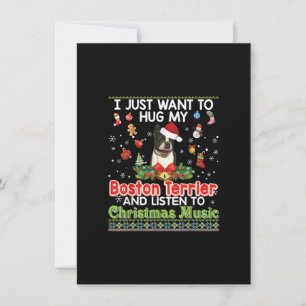Ich möchte nur meinen Boston Terrier Dog & Listene Dankeskarte