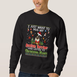 Ich möchte nur meinen Boston Terrier Dog & Listene Sweatshirt