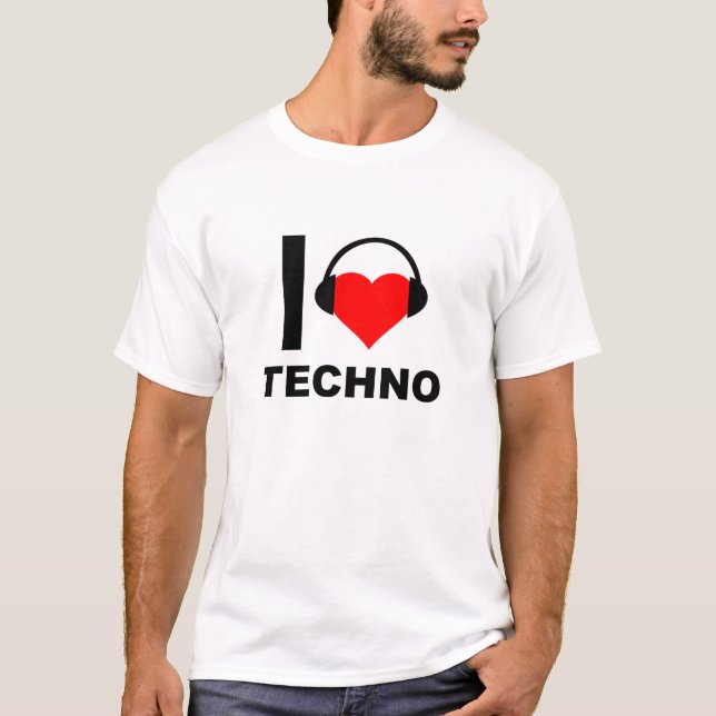 Ich möchte Techno Funny T - Shirt (Vorderseite)