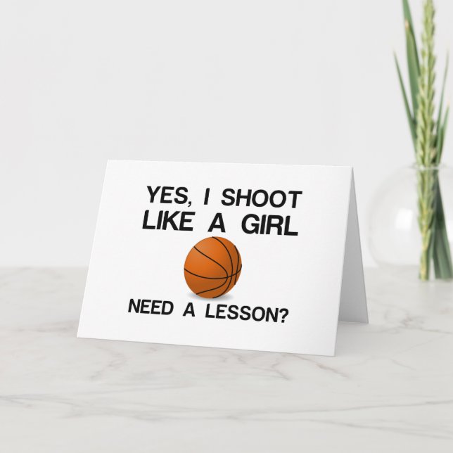 ICH MÖCHTE WIE EIN GIRLBASKETBALL FEIERTAGSKARTE (Vorderseite)