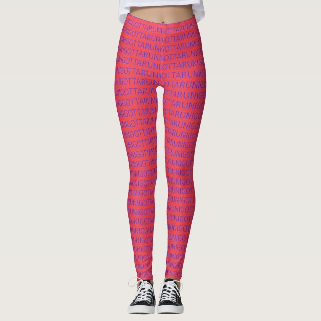 Ich muss blau laufen und pink laufen leggings (Vorderseite)