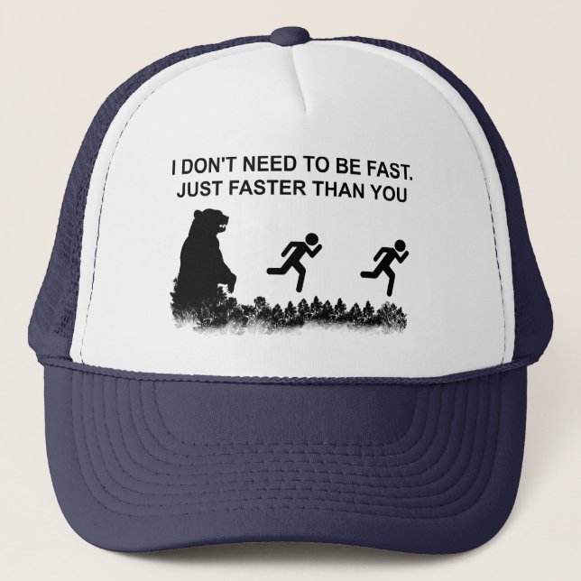 Ich muss nicht schnell sein (grizzly) truckerkappe (Vorderseite)