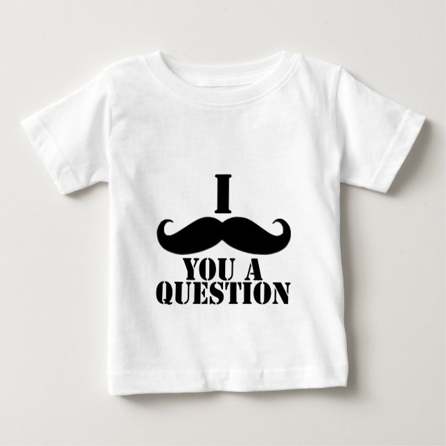 Ich Mustache dir eine Frage Baby T-shirt (Vorderseite)