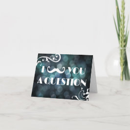 Ich Mustache Ihnen eine Frage Bokeh Lichter Einlad Einladung