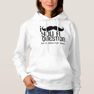 Ich Mustache Ihnen eine Frage Fleece Pullover Hood