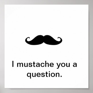 Ich Mustache Ihnen eine Frage Poster