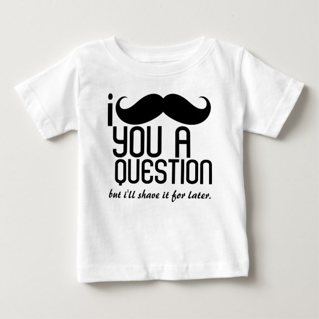 Ich Mustache Ihnen eine Frage Säugling Long Sleeve Baby T-shirt (Vorderseite)