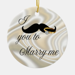 Ich Mustache Sie - zu heiraten Keramikornament