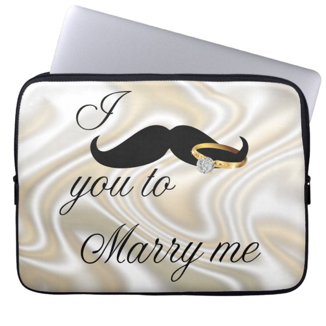 Ich Mustache Sie - zu heiraten Laptopschutzhülle (Vorderseite)
