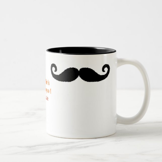 Ich Mustache... Zweifarbige Tasse (Rechts)