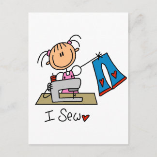 Ich nähe T - Shirt und Geschenke Postkarte