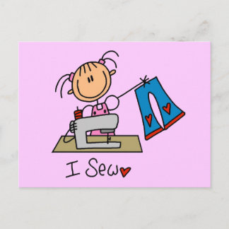 Ich nähe T - Shirt und Geschenke Postkarte