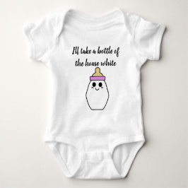 Ich nehme eine Flasche des Hauses weiß - rosa Baby Strampler