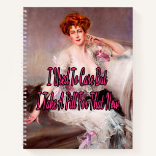 Ich nehme eine Pille dafür, eine Malerei von Giova Notizbuch