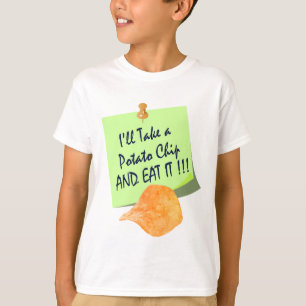 Ich nehme einen KartoffelChip und esse ihn T-Shirt